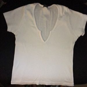 Brandy Melville ribbed Ashlyn cropped shirt